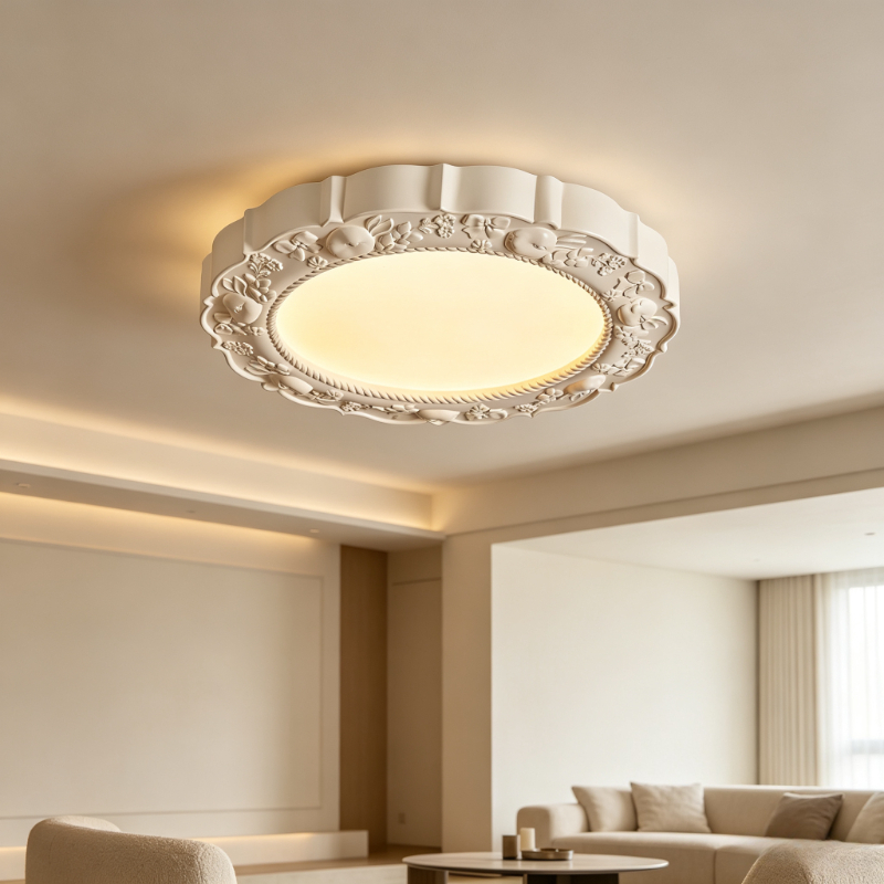Kitchen Baking Island - Fransız Rölyef Çiçek Led Tavan Lambaları
