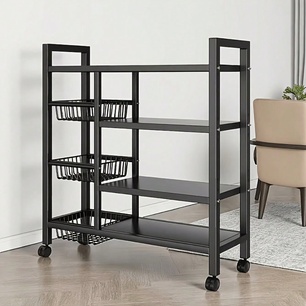Kitchen Baking Island - Hareketli Mutfak Depolama Rafı, Geniş Metal