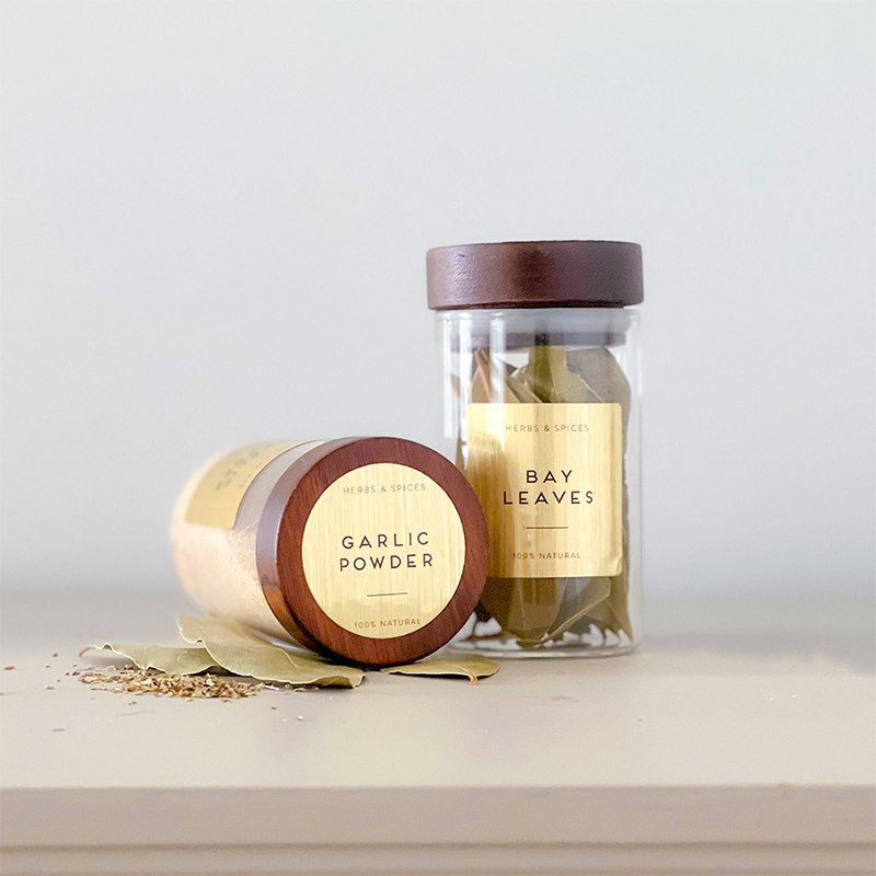 Kitchen.Baking Labels - 10 Adet Kişiselleştirilmiş Altın Metalik Bitki