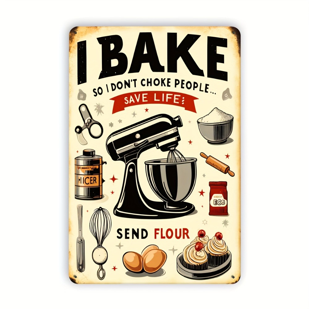 Kitchen Baking Quotes - Vintage Fırın Hikayeleri Metal Tabelası, “Terapötik