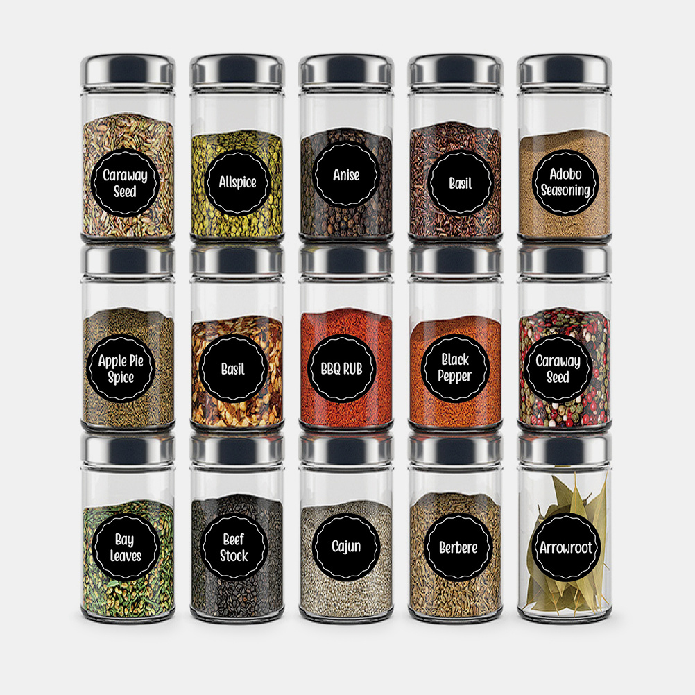 Kitchen.Baking Labels - 144 adet Su Geçirmez Dikdörtgen Baharat