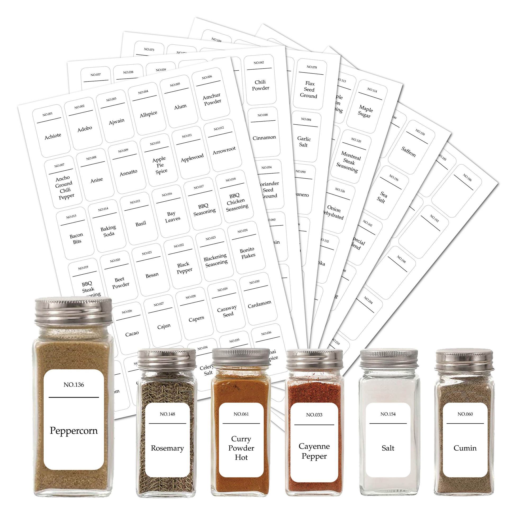 Kitchen.Baking Labels - 216 adet Mutfak Baharat Kavanoz Etiketleri