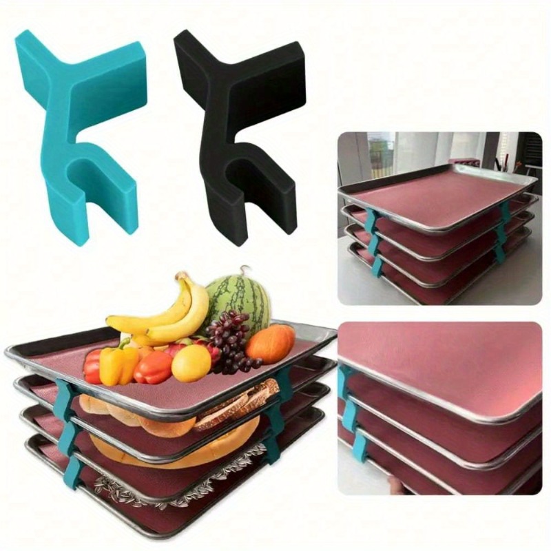 Kitchen Baking Sheet Organizer - İstiflenebilir fırın tepsisi düzenleyici, yerden tasarruf