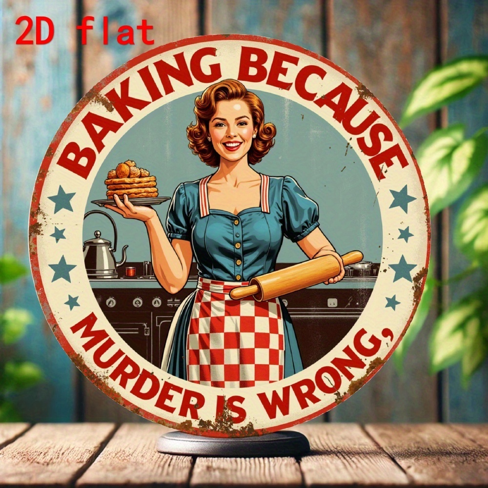 Vintage Alüminyum Yuvarlak Tab - Kitchen Baking Quotes incelemesi ve fiyatı