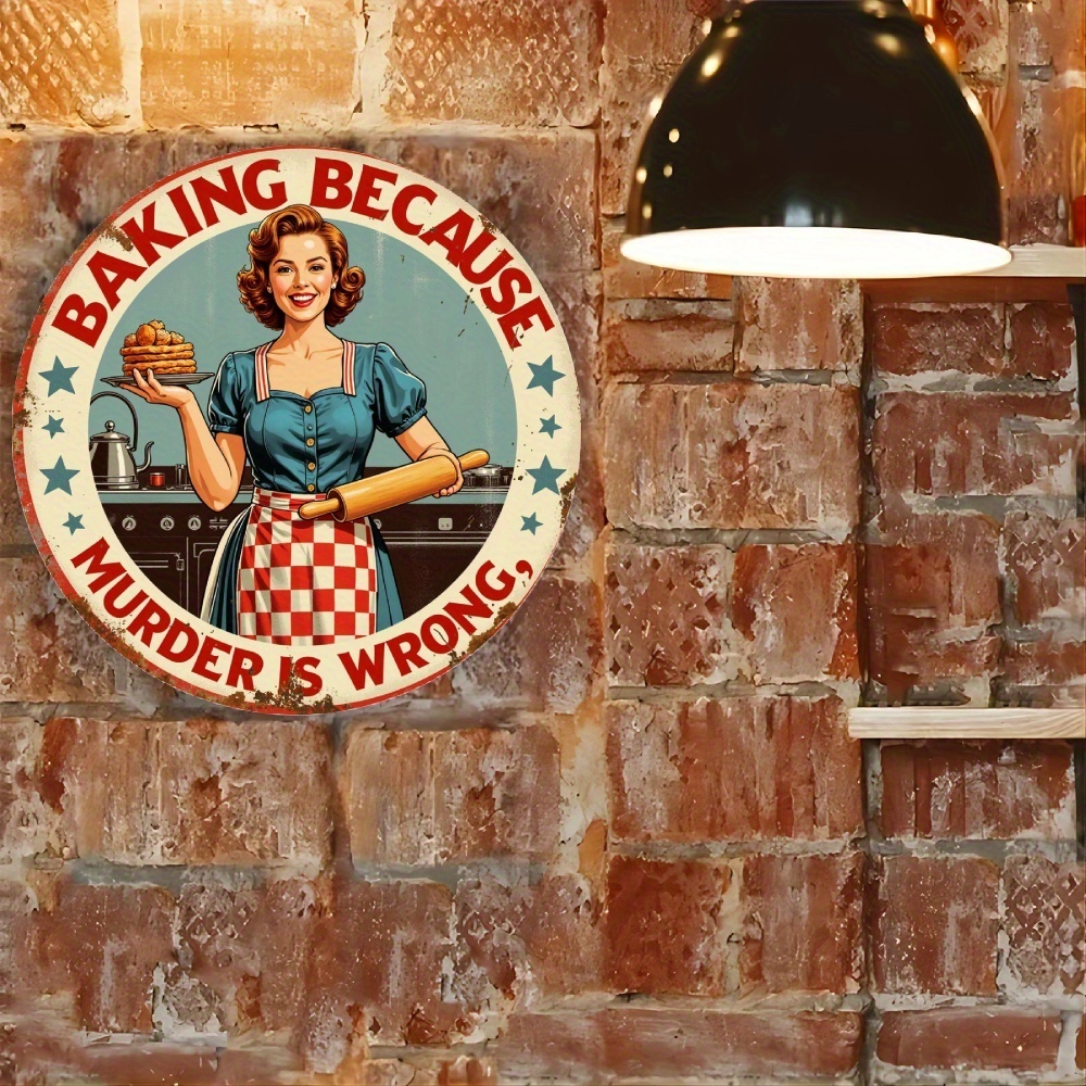 Vintage Alüminyum Yuvarlak Tab - Kitchen Baking Quotes incelemesi ve fiyatı