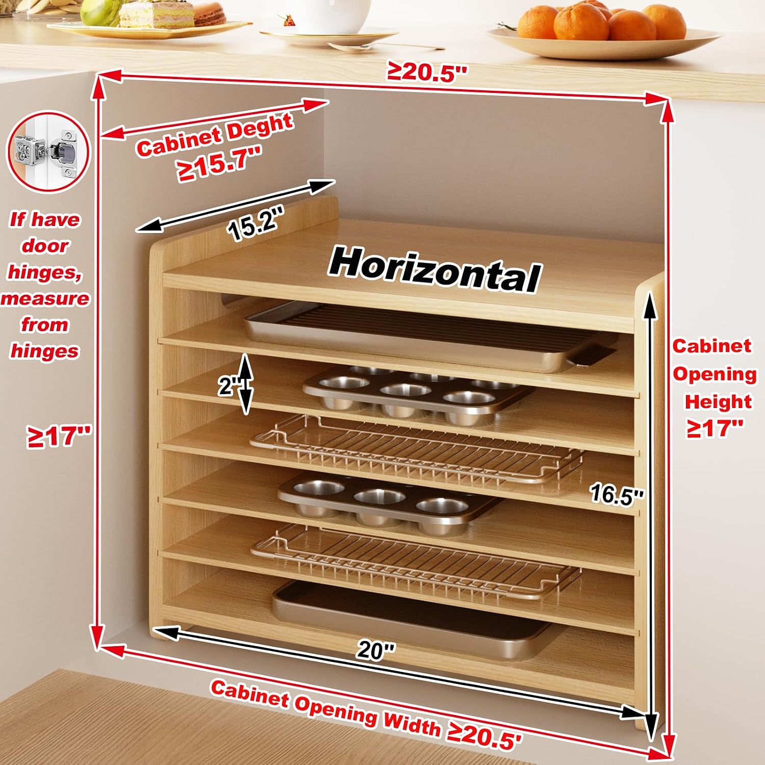 Ahşap Fırın Tepsisi Bölücü Düz - Kitchen Baking Sheet Organizer incelemesi ve fiyatı