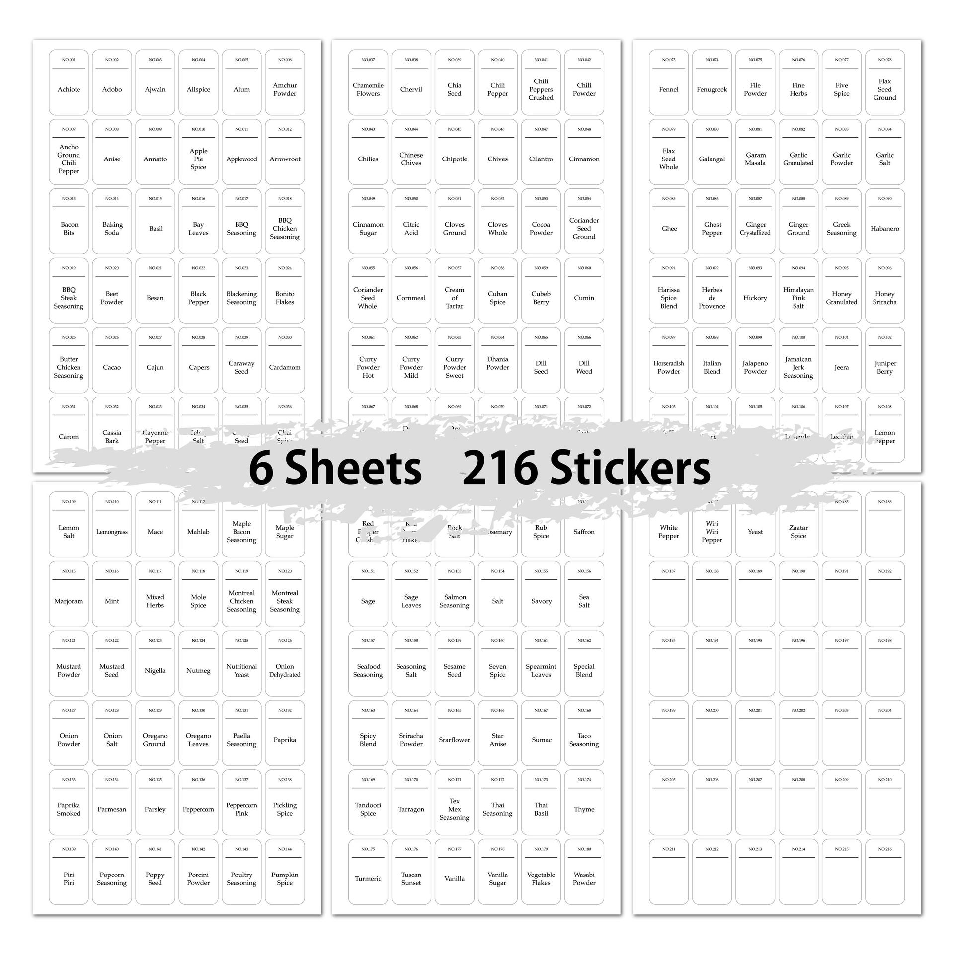 216 adet Mutfak Baharat Kavano - Kitchen.Baking Labels incelemesi ve fiyatı