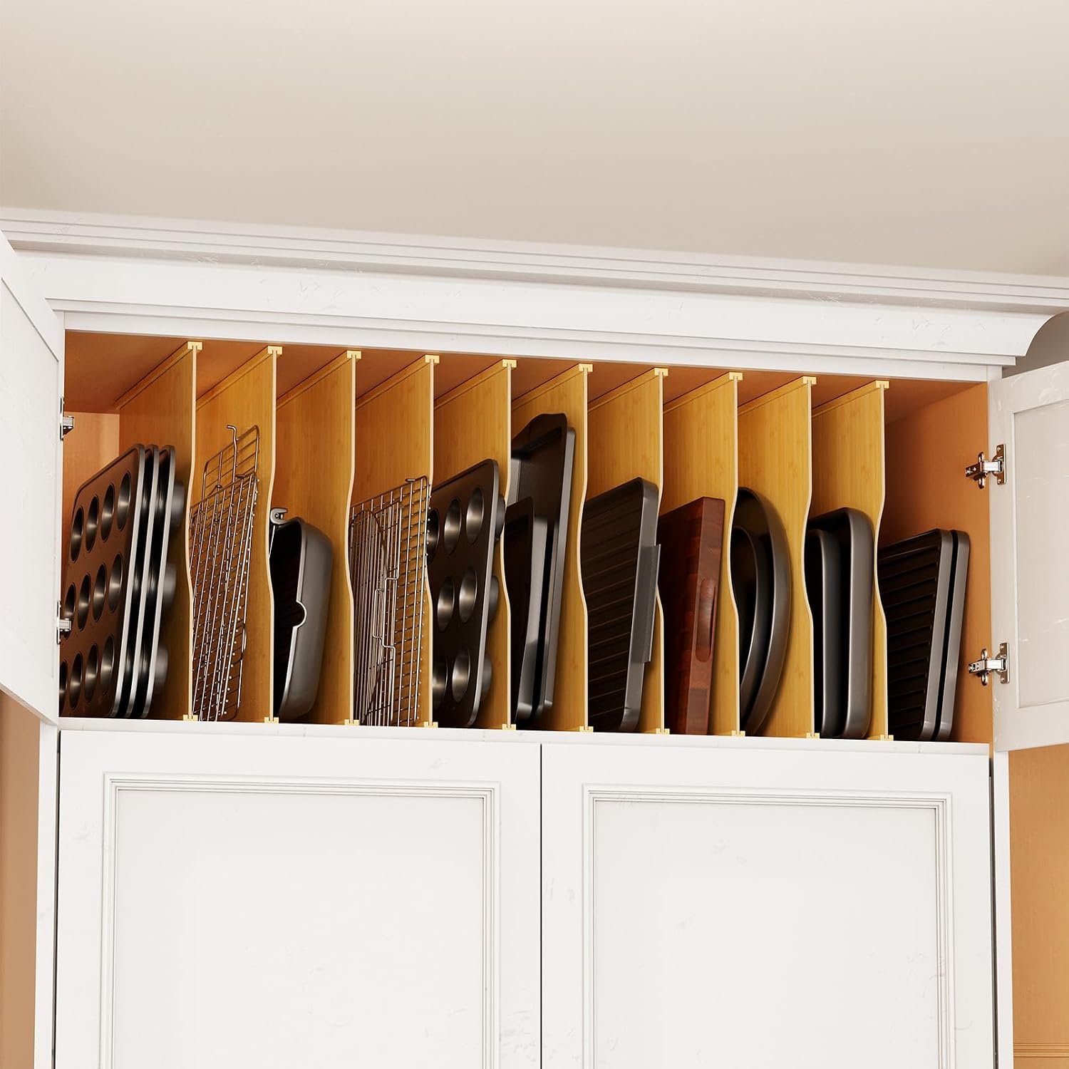 10'lu Paket Bambu Tepsi Bölücü - Kitchen Baking Sheet Organizer incelemesi ve fiyatı